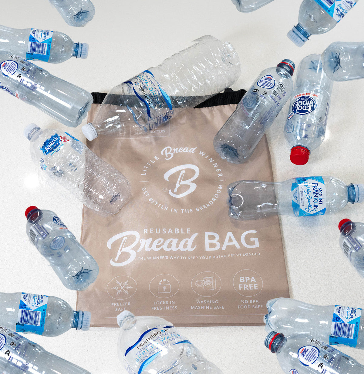 Bread bags made from 12 recycled plastic bottles