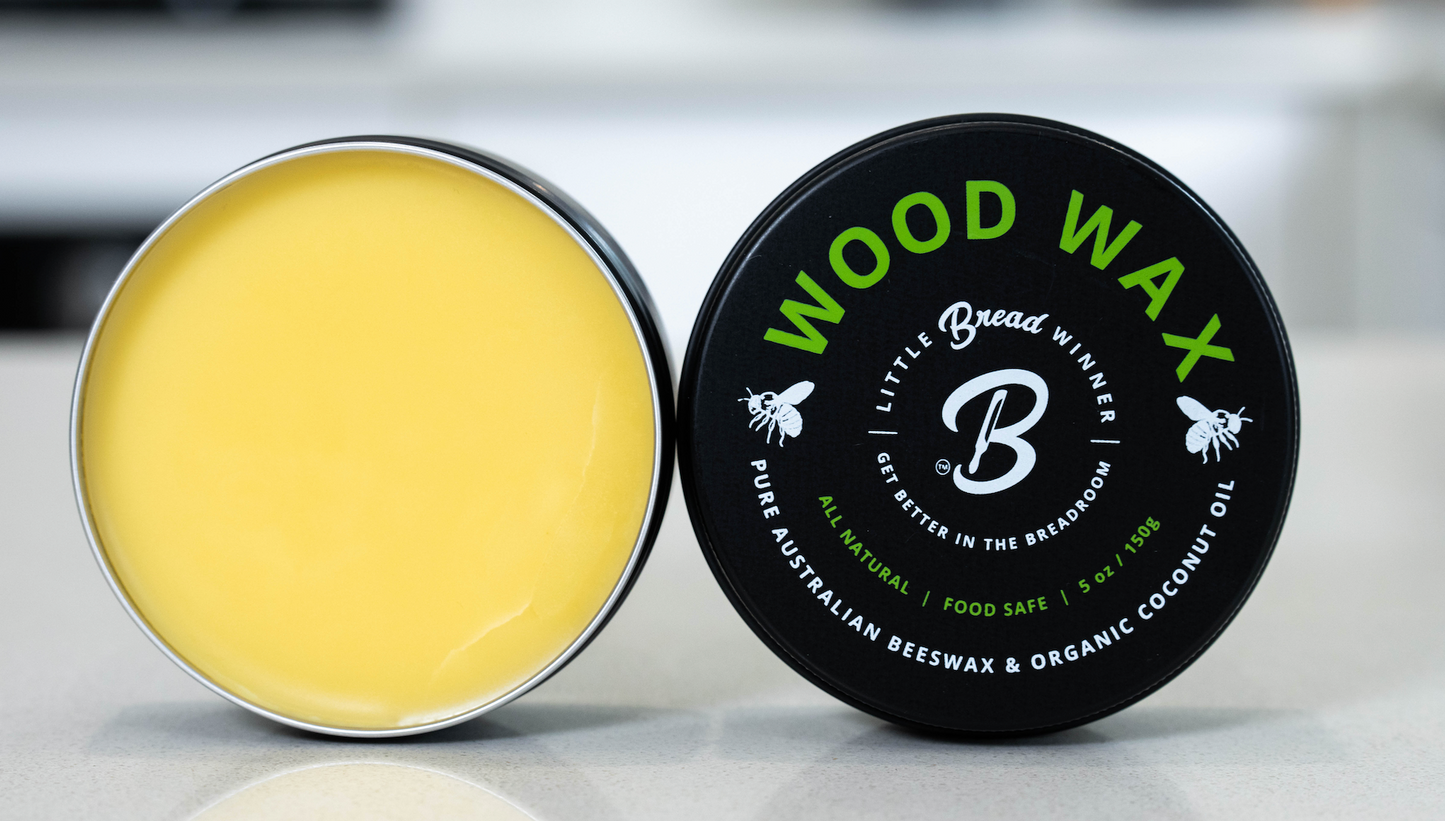 wood wax tin for timber bread boards